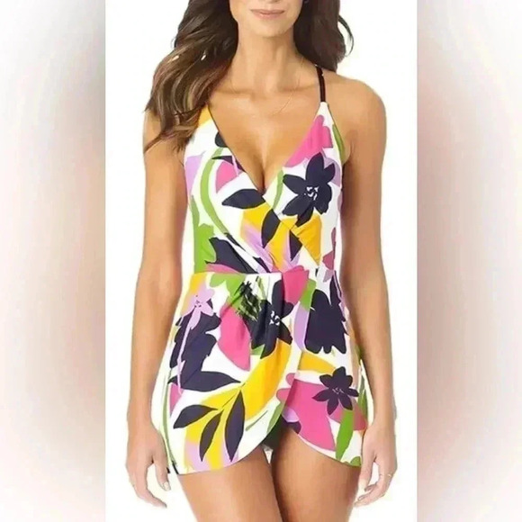 Anne Cole | Surplice Maillot Swimdress (6) - Picture 1 of 11